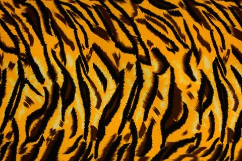 Texture fabric of tiger for background Stock Photos