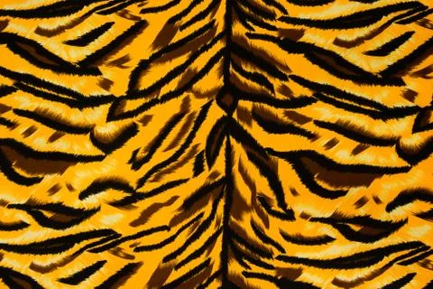 Texture fabric of tiger for background Stock Photos