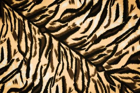 Texture fabric of tiger for background Stock Photos