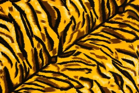 Texture fabric of tiger for background Stock Photos