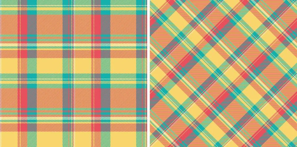 Texture fabric vector of background seamless plaid with a check pattern tex.. Stock Illustration