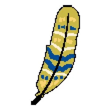 Texture feather exotic bird pixel art vector illustration Illustrazione stock