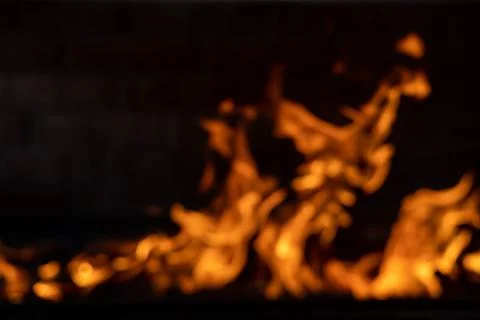 The texture of the fire is blurred, red and yellow, thermal energy at the fuel Stock Photos