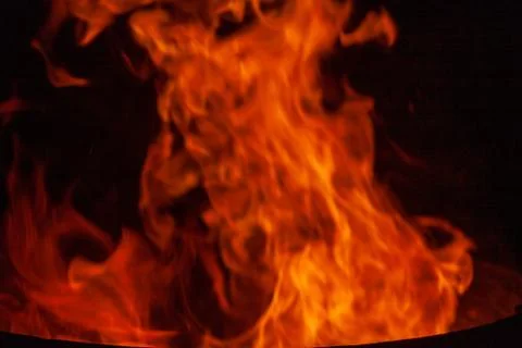 Texture of fire. Orange bright flame. Stock Photos