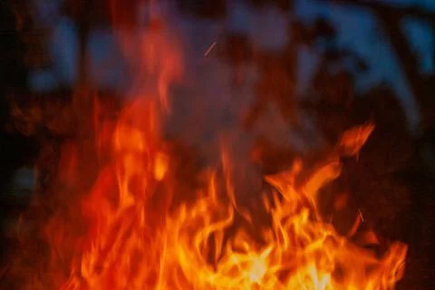 Texture of fire. Orange bright flame. Stock Photos