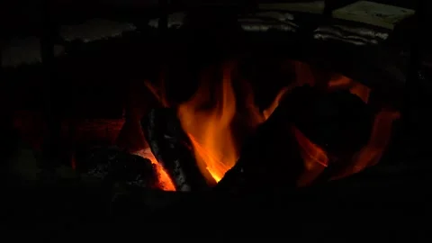 Texture fire wood fire flame fireplace Stock Footage 139095290