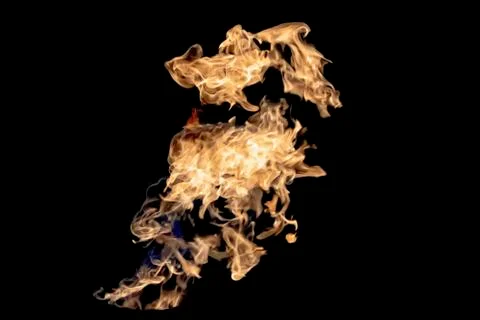 Texture flame of fire isolated on black background close up Stock Photos