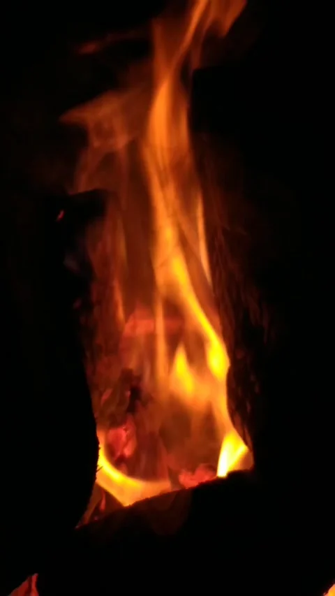 The texture of the flames of fire in the furnace Stock Footage 220556775