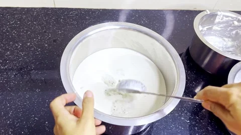 Texture Flows Smoothly During Food Preparation Stock Footage 305960512