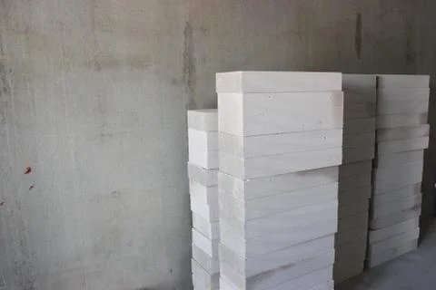 The texture of the foam blocks for construction of walls, concrete blocks are Stock Photos