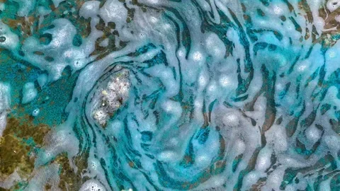 Texture of foamy liquid with slight movement. Stock Footage 241210711
