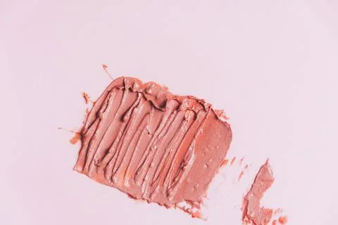 The texture of the foundation is beige under the make-up Stock Photos