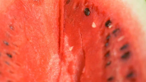 Texture of fresh ripe watermelon. Macro close up, top view 4k Stock Footage 93002968