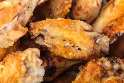 Texture of fried chicken wings Stock Photos