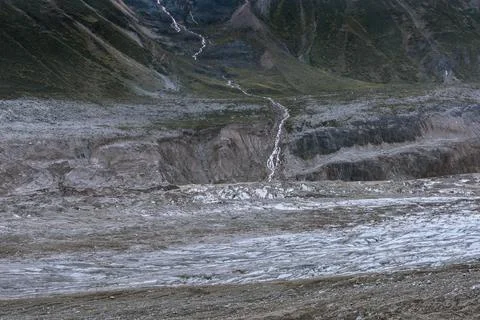 Texture of the glacier surface Stock Photos