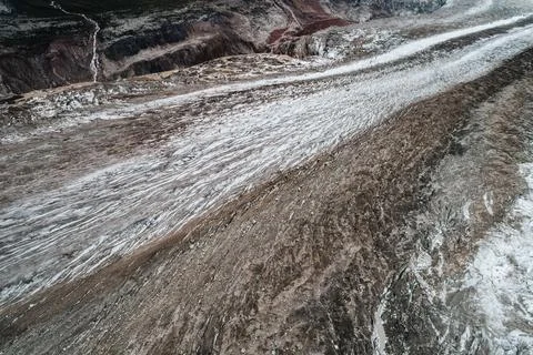 Texture of the glacier surface 스톡 사진