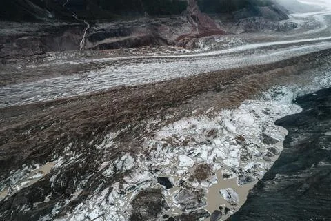 Texture of the glacier surface Stock Photos