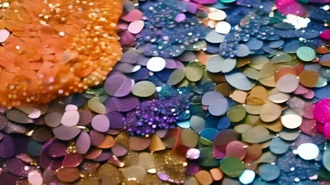 Texture of a glittercovered plastic, with chunky particles evenly spread across Video stock 253933196