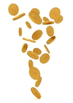 The texture of gold coins. Stock Photos