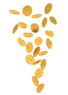 The texture of gold coins. Stock Photos