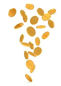 The texture of gold coins. Stock Photos