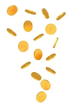 The texture of gold coins. Stock Photos