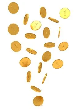 The texture of gold coins. Stock Photos