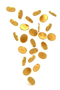 The texture of gold coins. Stock Photos