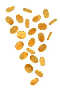 The texture of gold coins. Stock Photos