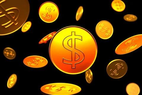 The texture of gold dollar coins. Stock Illustration