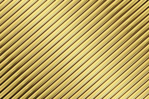 Texture of gold steel pipe sort in diagonal, abstract background. 3D renderin Stock Illustration