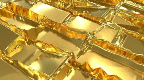 The texture of a golden brick with a smooth surface. Golden background.  Stock Illustration