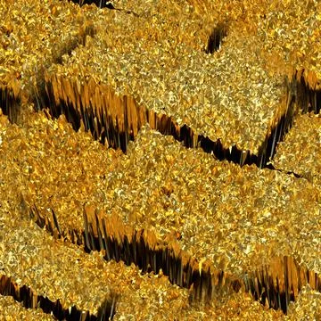 The texture of a golden brick with an uneven surface. Gold seamless.  Stock Illustration