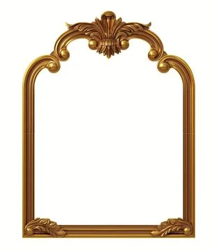Texture of golden classic arched frame Stock Illustration