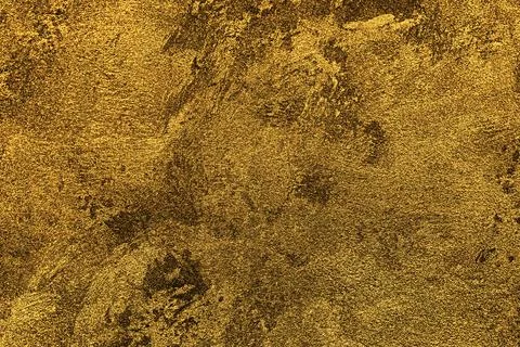 Texture of golden decorative plaster or concrete. Abstract gold grunge back.. Stock Photos