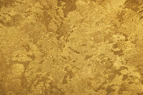 Texture of golden decorative plaster or concrete. Abstract gold grunge back.. Stock Photos