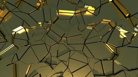 Texture with golden elements. Dark yellow background with broken gold.  Stock Illustration