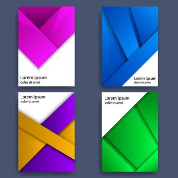 Texture gradient art cover annual report set Stock Illustration
