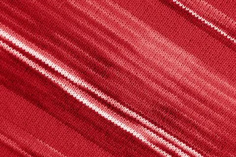 Texture of Gradient Red Striped Alpaca Knitted Wool Fabric in Diagonal Patterns 写真素材