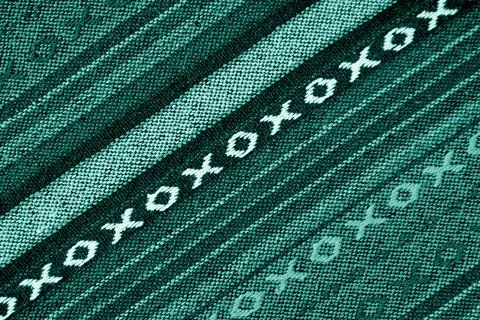 Texture of Gradient Teal Blue Color Thai Northern Region's Textile Stock Photos