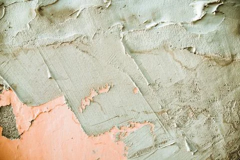 The texture of a gray concrete wall.Background of rough smears of cement on t Stock Photos