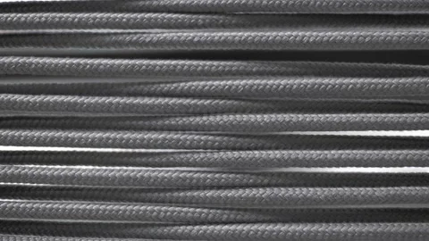 Texture of gray ropes woven together in straight lines. Stock Footage 220073528