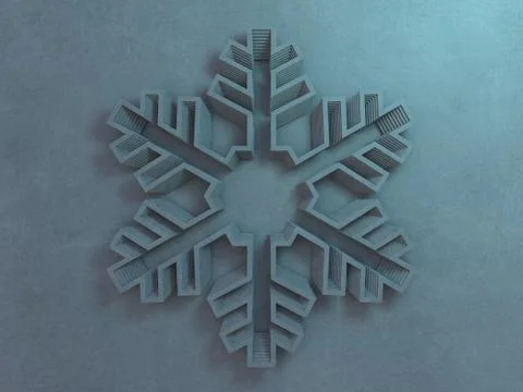 Texture gray wall with different stripes in the form of snowflakes. 3D Stock Illustration