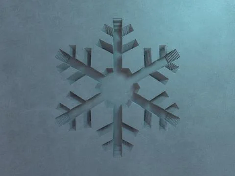 Texture gray wall with different stripes in the form of snowflakes. 3D Stock Illustration