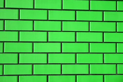 Texture of green ceramic bricks Stock Photos