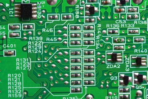 Texture, green circuit board Stock Photos