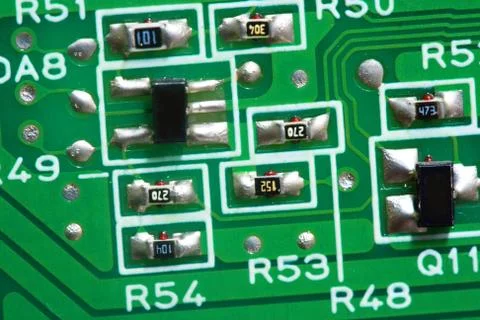 Texture, green circuit board Stock Photos