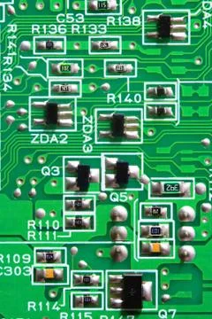 Texture, green circuit board Stock Photos