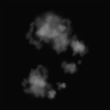 Texture of Gunshot Smoke Cloud Imposed on a Black Background, Creating an Illustrazione stock