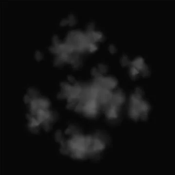 Texture of Gunshot Smoke Cloud Imposed on a Black Background, Creating an Illustrazione stock
